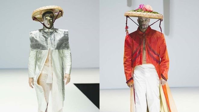 Sau làn đi chợ, chăn con công, tới lượt nón quai thao xuất hiện trên sàn thời trang quốc tế!