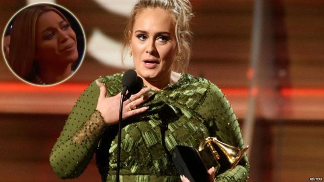 Clip: Giành chiến thắng nhưng Adele đã có bài phát biểu khiến Beyoncé phải bật khóc