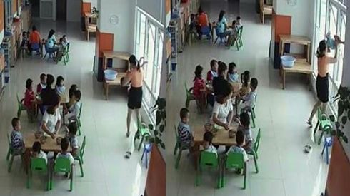 Hiệu trưởng trường mầm non dốc ngược đầu trẻ và dọa vứt ra cửa sổ vì biếng ăn?