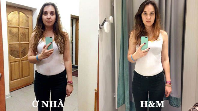 Đây là thực tế khác biệt khi cùng mặc một món đồ ở nhà và ở cửa hàng quần áo!