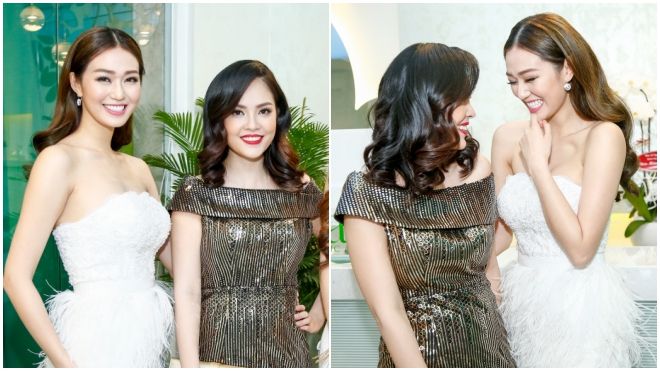 Khánh My hờ hững khoe vai trần, hội ngộ 'đàn chị' Dương Cẩm Lynh