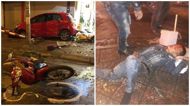 Hà Nội: Lái xe bỏ trốn sau khi tông nát 10 xe máy đang dừng đỗ khiến nhiều người nhập viện