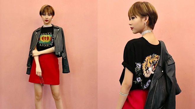 Phí Phương Anh diện áo thun Gucci, xuất hiện bất ngờ với tóc ngắn cực cá tính!
