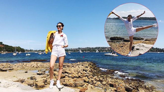 Hoa hậu Phạm Hương sành điệu, nhí nhảnh hết cỡ tại Úc