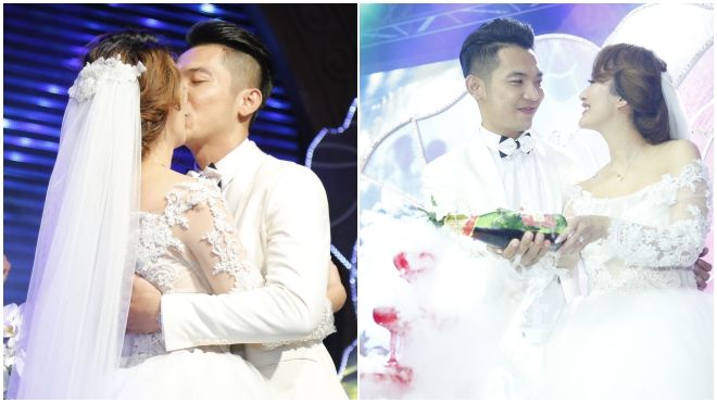 Mai Quốc Việt hạnh phúc hôn bà xã đắm đuối trong ngày cưới