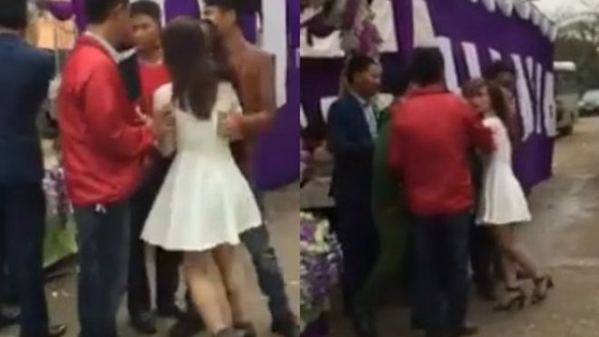 Xót xa cảnh cô gái trẻ bế con đến đám cưới chồng cùng vợ mới bị nhà chồng xua đuổi