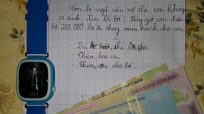 Vô tình làm vỡ đồng hồ, cách nhờ vả của cậu bé lớp 5 khiến nhiều người thích thú