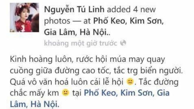 Đăng status nói lễ hội truyền thống vô văn hoá, hot girl Tú Linh MU bị 'cả làng ném đá'