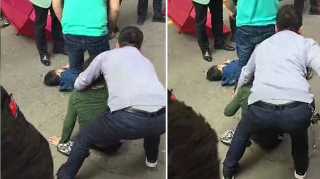 Bắt chước nhân vật trong phim hoạt hình, cậu bé cầm ô nhảy từ tầng 5 xuống đất