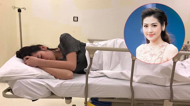 Á hậu Tú Anh bị ngã rách cằm, phải khâu 7 mũi