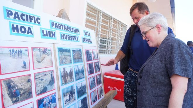 Khánh thành trường mầm non do lính hải quân Mỹ, Nhật xây ở Đà Nẵng