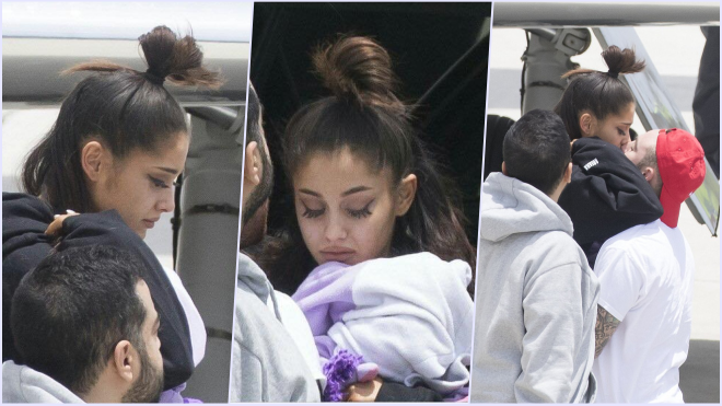 1 ngày sau vụ nổ bom kinh hoàng tại concert, Ariana Grande xuất hiện tiều tụy trở về nhà