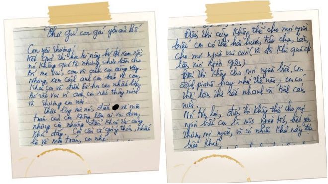 Con gái đi thi đạt điểm kém, cha viết thư tay gửi lời tâm sự khiến nhiều người xúc động