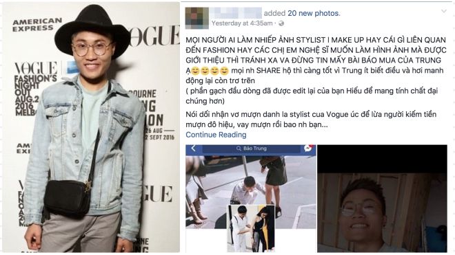 9X mạo danh làm Stylist cho Vogue Úc mượn quần áo, lừa tiền bạn bè
