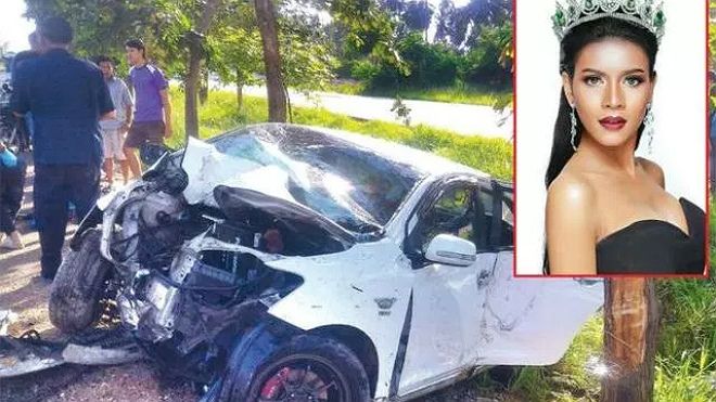 Vừa đăng quang 4 ngày, Hoa hậu người Thái Lan qua đời vì tai nạn xe hơi thảm khốc