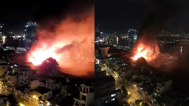 TP HCM: Đang cháy lớn ở khu vực gần giao lộ Hoàng Diệu - Nguyễn Tất Thành