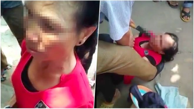 Sự thật phía sau clip người phụ nữ bị dí dao vào cổ vì hành vi bắt cóc 9 trẻ em ở Nghệ An