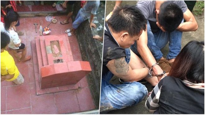 Hải Dương: Ba thanh niên nghi đào mộ trộm vàng khai gì khi bị bắt?