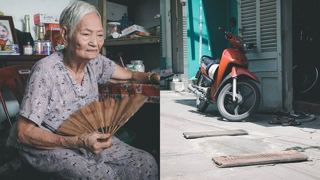 Cụ bà Hà Nội 80 tuổi tự tay trám ổ gà trong con hẻm Sài Gòn