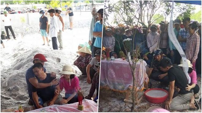 Cha khóc ngất bên quan tài bé trai mất tích ở Quảng Bình: 'Ba chờ con mãi mà con không về'