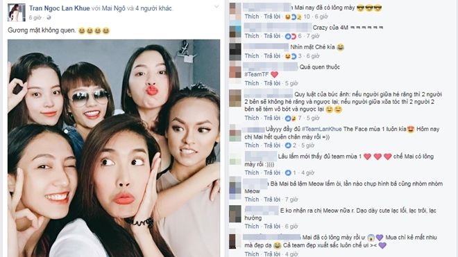 Lan Khuê tung ảnh hội ngộ học trò The Face nhưng người ta chỉ quan tâm đến lông mày của Mai Ngô