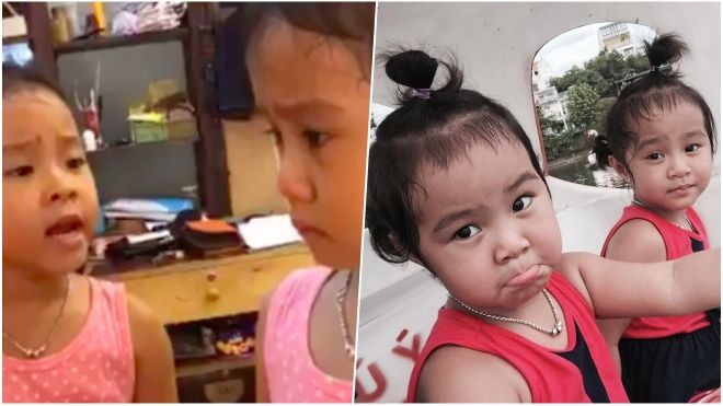Clip siêu đáng yêu: Thấy chị gái bị mẹ trách mắng, cô em song sinh đứng bên cạnh 'bơm đểu'