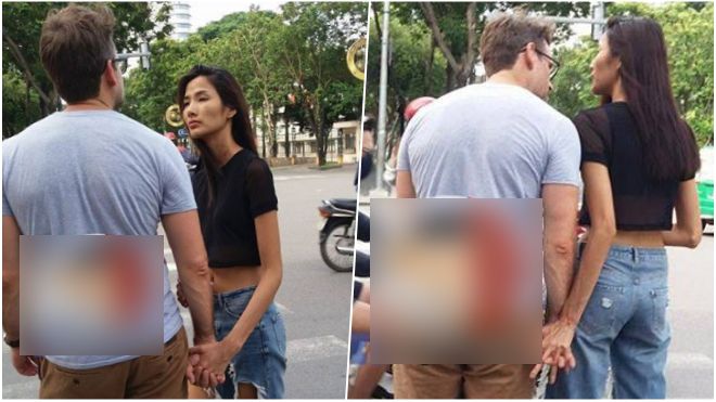 Bắt gặp Hoàng Thùy 'tay trong tay' hạnh phúc cùng bạn trai Tây đi dạo phố