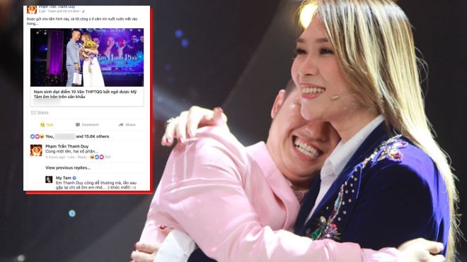 Nũng nịu với thần tượng, Thanh Duy ‘sướng rơn’ khi được Mỹ Tâm nhắn nhủ yêu thương