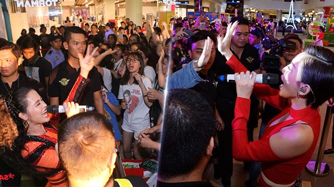 Đông Nhi, Tóc Tiên bị 'nhấn chìm' trong vòng vây người hâm mộ