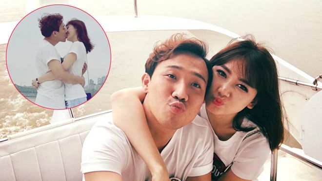 Hari Won hạnh phúc ôm hôn Trấn Thành trong chuyến du lịch Hàn Quốc