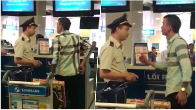 Không được làm thủ tục vì chen hàng, nam hành khách nổi giận thách thức đánh nhau với cả sân bay