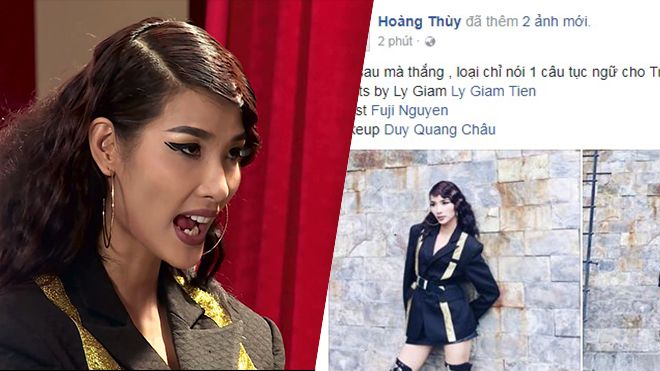 Hoàng Thùy: 'Lần sau thắng chỉ nói một câu tục ngữ cho trăm họ hài lòng!'