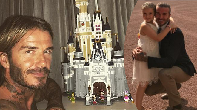 Thức đêm xây lâu đài Disney, niềm vui của David Beckham giờ đây chỉ vỏn vẹn là gây ngạc nhiên cho con gái