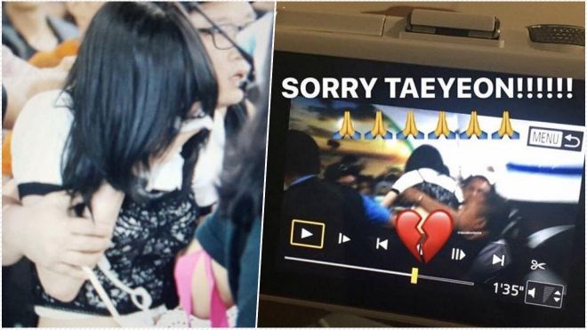 Gặp tình huống nguy hiểm ở sân bay Indonesia, Taeyeon (SNSD) té ngã xuống sàn và không ngừng rơi nước mắt