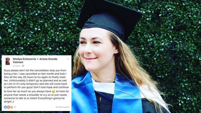 Cô nàng bay từ New York đến Việt Nam xem Ariana Grande biểu diễn: 'Tôi quan tâm sức khỏe thần tượng của mình hơn'