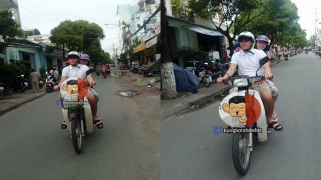 Thủy Tiên - Công Vinh đèo nhau tình cảm trên xe máy, đi làm từ thiện tại quê nhà