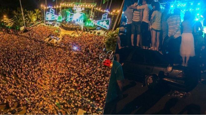 Đậu sai chỗ, ô tô bị dẫm bẹp nóc trong lễ hội