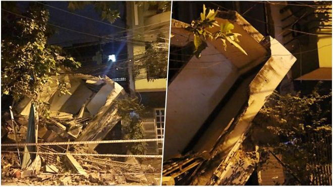 Nhà ba tầng ở Sài Gòn sập, đè nát căn bên cạnh