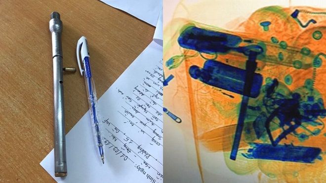Phát hiện súng bút và một ống giảm thanh trong hành lý ở Tân Sơn Nhất