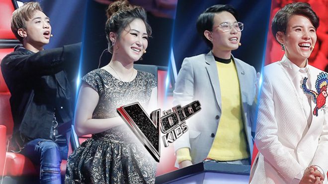 1001 biểu cảm chiến thắng 'không đụng hàng' của HLV The Voice Kids khi giành được thí sinh về đội