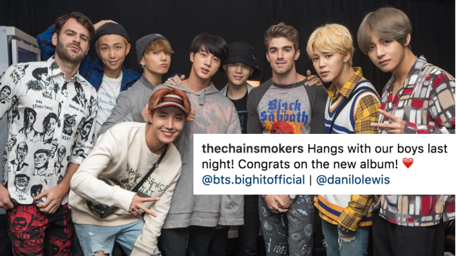 The Chainsmokers đến Hàn Quốc cũng không quên mời BTS song ca và đi chơi cùng