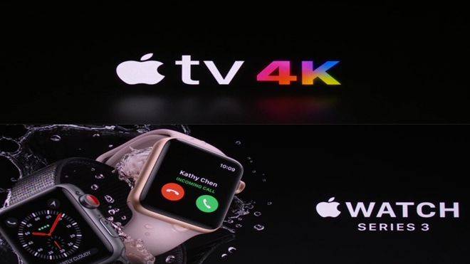 Apple trình làng Apple Watch Series 3 và Apple TV (2017) bên cạnh bộ ba iPhone mới