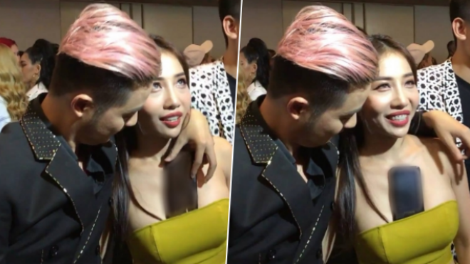 Thanh Duy nói gì về bức ảnh nhét điện thoại vào… vòng một của Hằng BingBoong ở sự kiện?