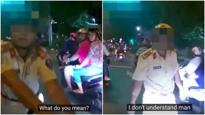 Bị CSGT dừng xe vì vi phạm giao thông, nam thanh niên đi phân khối lớn giả vờ 'bắn' tiếng Anh gây khó dễ
