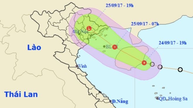 Dự báo thời tiết 25/9: Áp thấp nhiệt đới vào bờ, miền Bắc mưa to