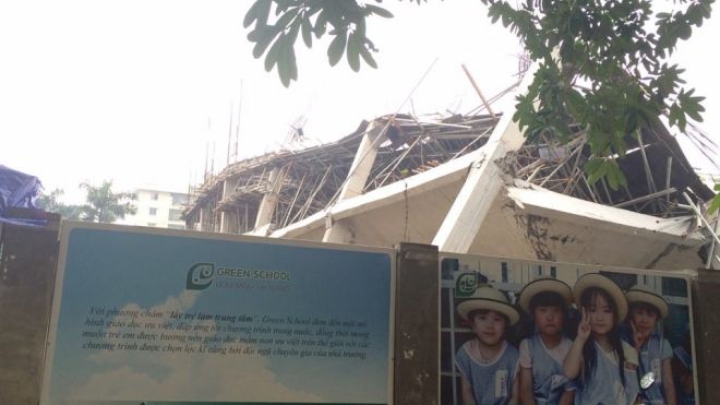 Hà Nội: Trường Mầm non đổ sập trong đêm