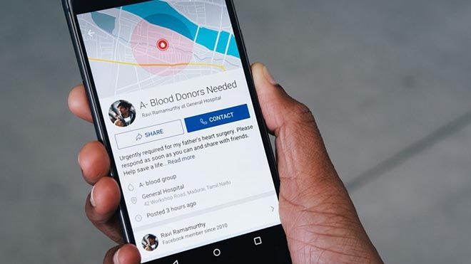 Facebook và nỗ lực biến thành “bệnh viện hiến máu” trực tuyến cho mọi người có nhu cầu cứu trợ