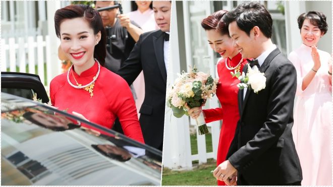 Cuối cùng, 'thần tiên tỷ tỷ' Đặng Thu Thảo cũng đã xuất hiện, tay trong tay hạnh phúc bên chú rể Trung Tín cực điển trai!