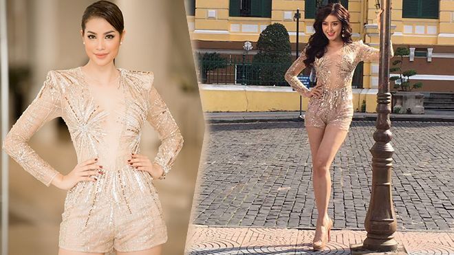 Diện váy body suit của Phạm Hương, Huyền My trông kém sang thấy rõ!