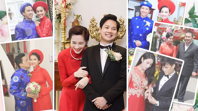 Cùng diện áo dài đỏ ngày theo chồng, Đặng Thu Thảo 'vượt mặt' dàn mỹ nhân Việt